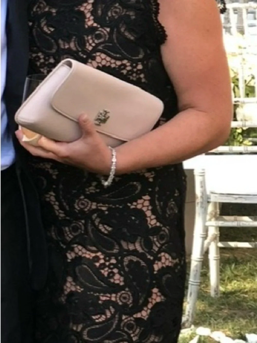 Michael Kors Black Lace Midi Dress with Sheer Illusion